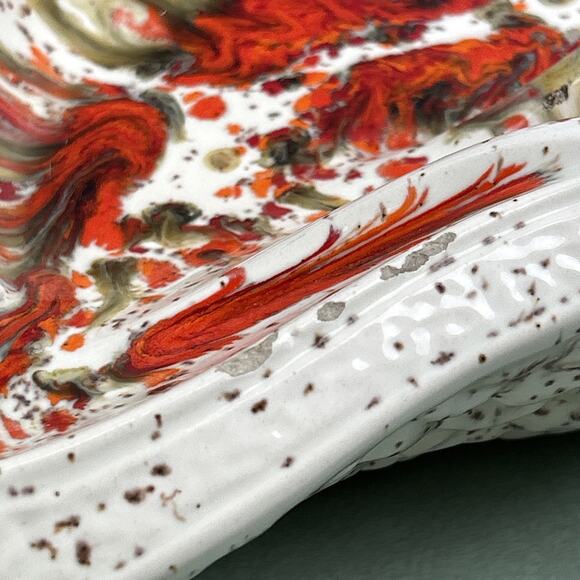 Vintage MCM Large Table Ashtray Abstract Atomic Speckled Geometric Splattered - Picture 6 of 9